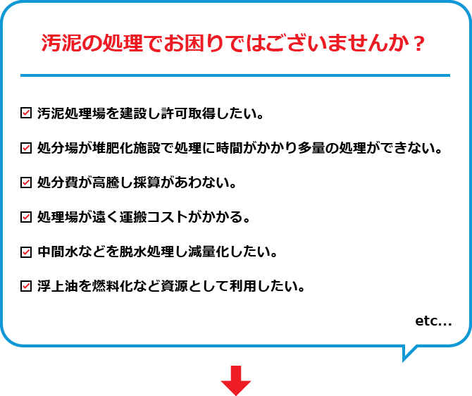 汚泥の処理でお困りではございませんか？